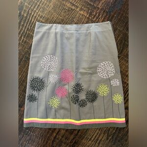 Boden A-line Appliqué Skirt with Pink lining Size US6